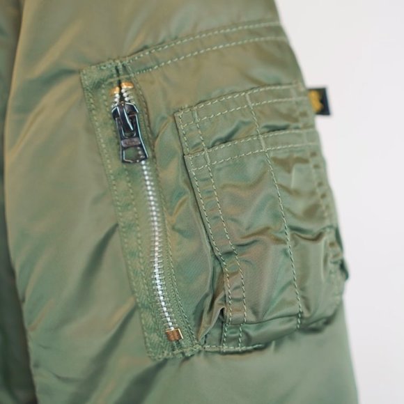 Alpha Industries Green Reversible MA-1 Bomber Flight Jacket - Picture 7 of 11